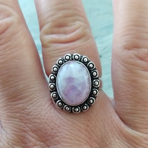 Jewelry - *Sold* Pink Moonstone Stamped 925 Ring Size 7